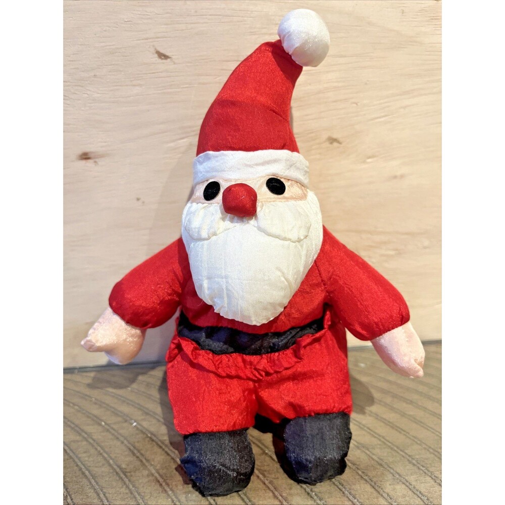 Vintage Santa Claus Plush Nylon Parachute Christmas 7 inch puffy Holiday Stuffy